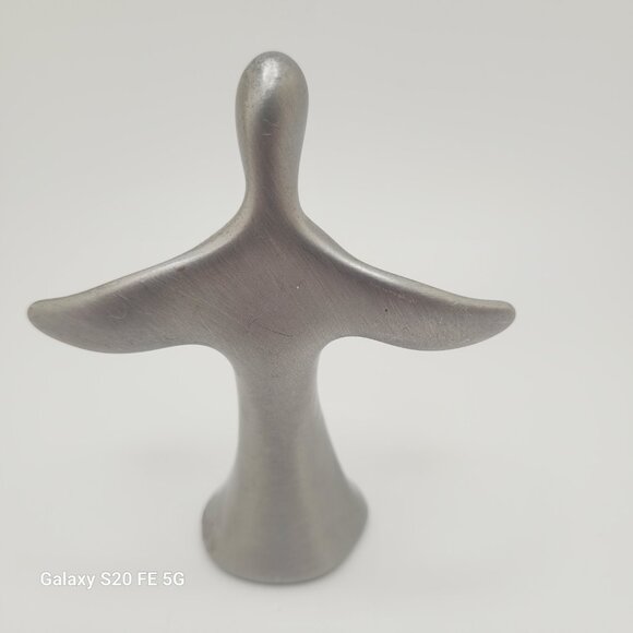 Hoselton Signed Aluminum Angel Sculpture Vintage Figurine Canada MCM 1964 - Picture 4 of 8